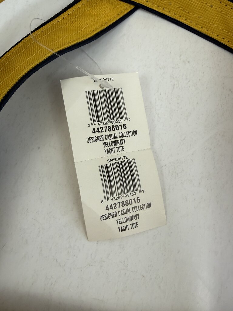 Samsonite Yacht Tote Travel Bag Navy Yellow New 25” x16” rb
