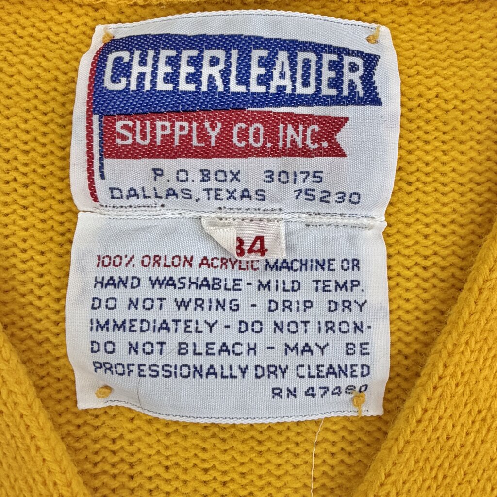 Vintage Cheerleader Supply Co.Inc. Yellow & Black Cheer Sweater Size 34 /cb