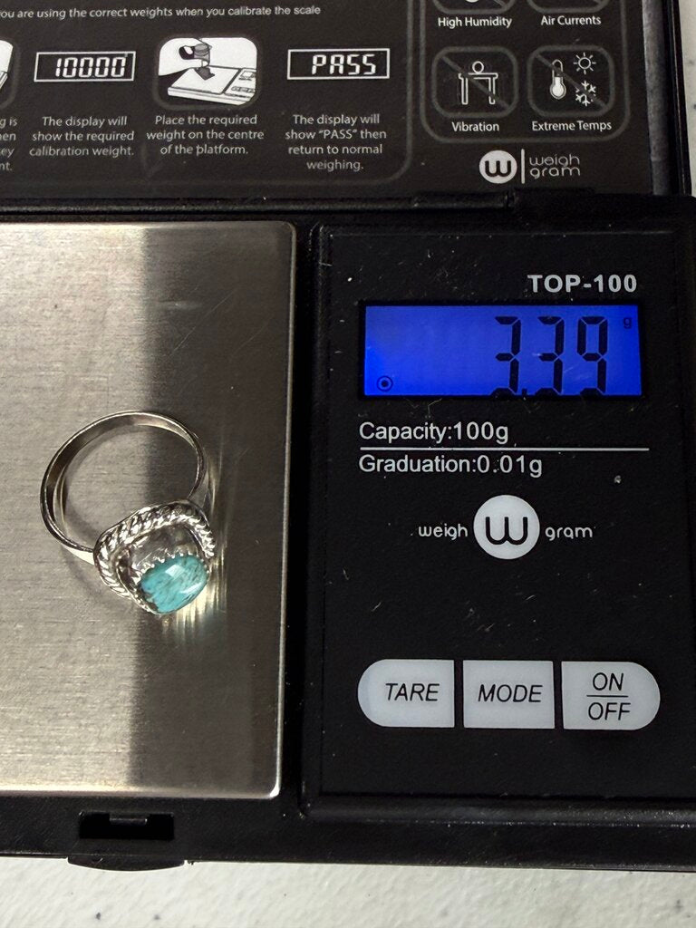 VTG Sterling Silver Ring with Turquoise Stone size 6 /ro