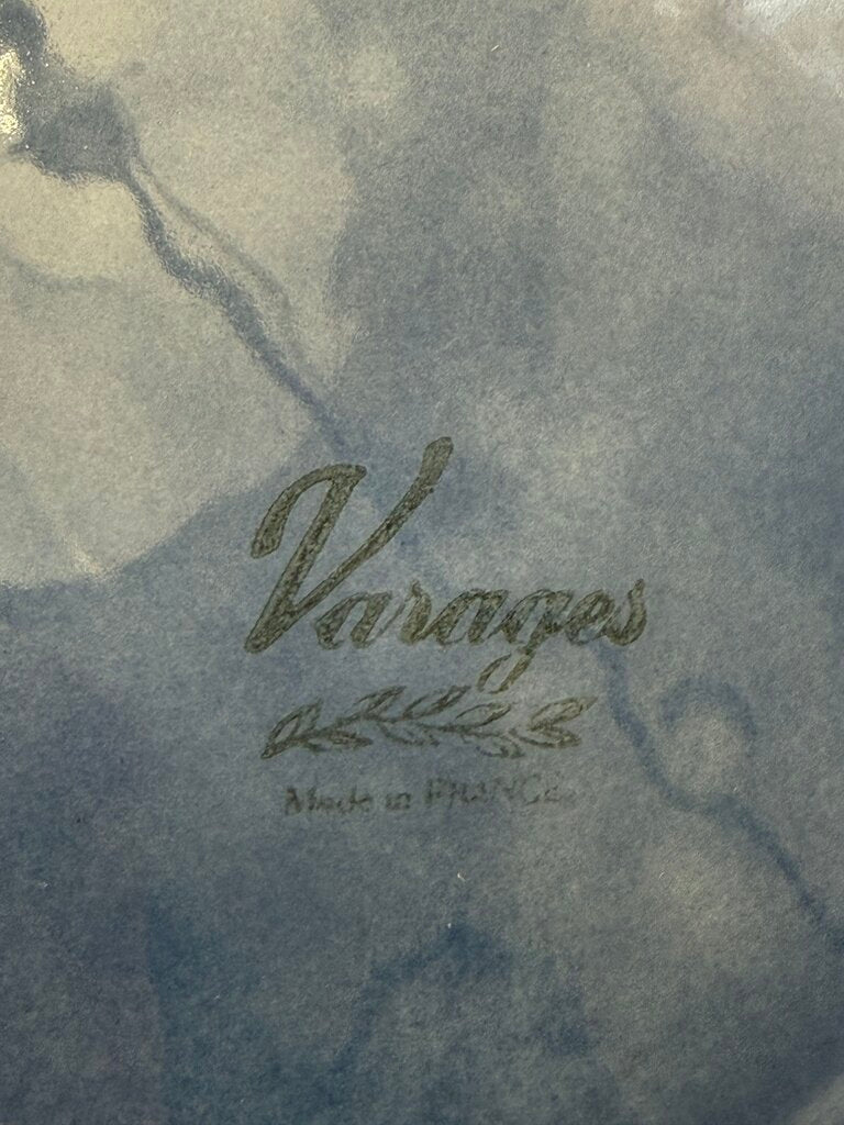 Set of 4 Varages Cigale Blue Lunch Plates Embossed Bees /rb