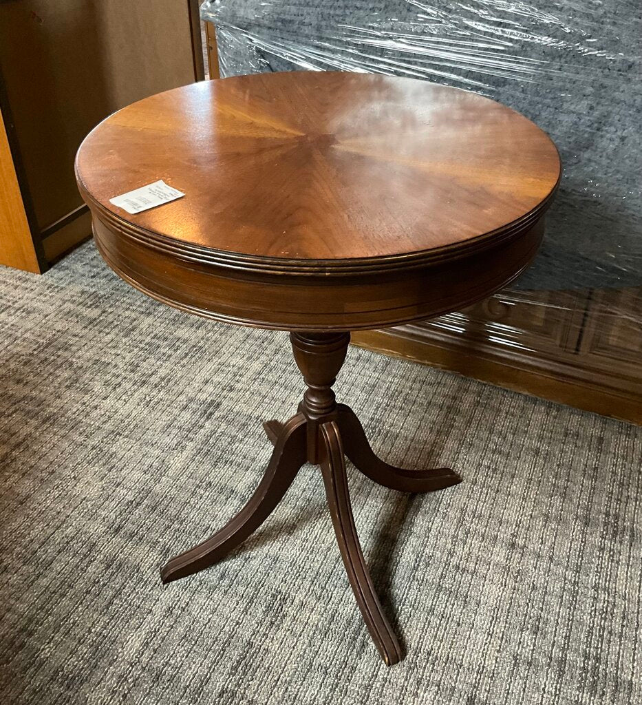 Vintage Round Drum Accent Table