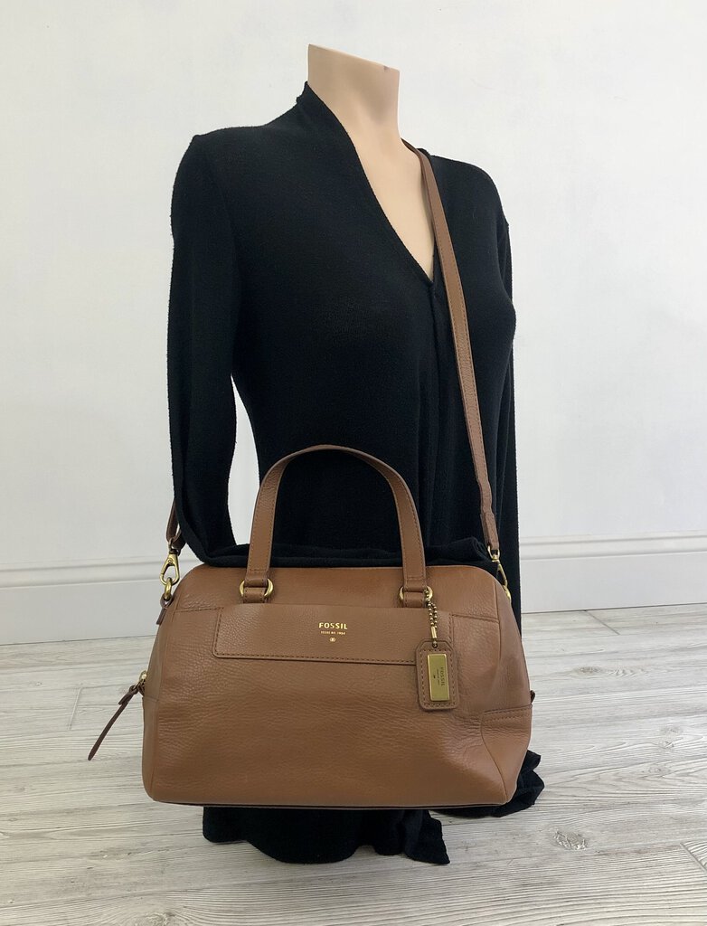 FOSSIL Issue 1954 Leather Satchel/ Crossbody Handbag /b