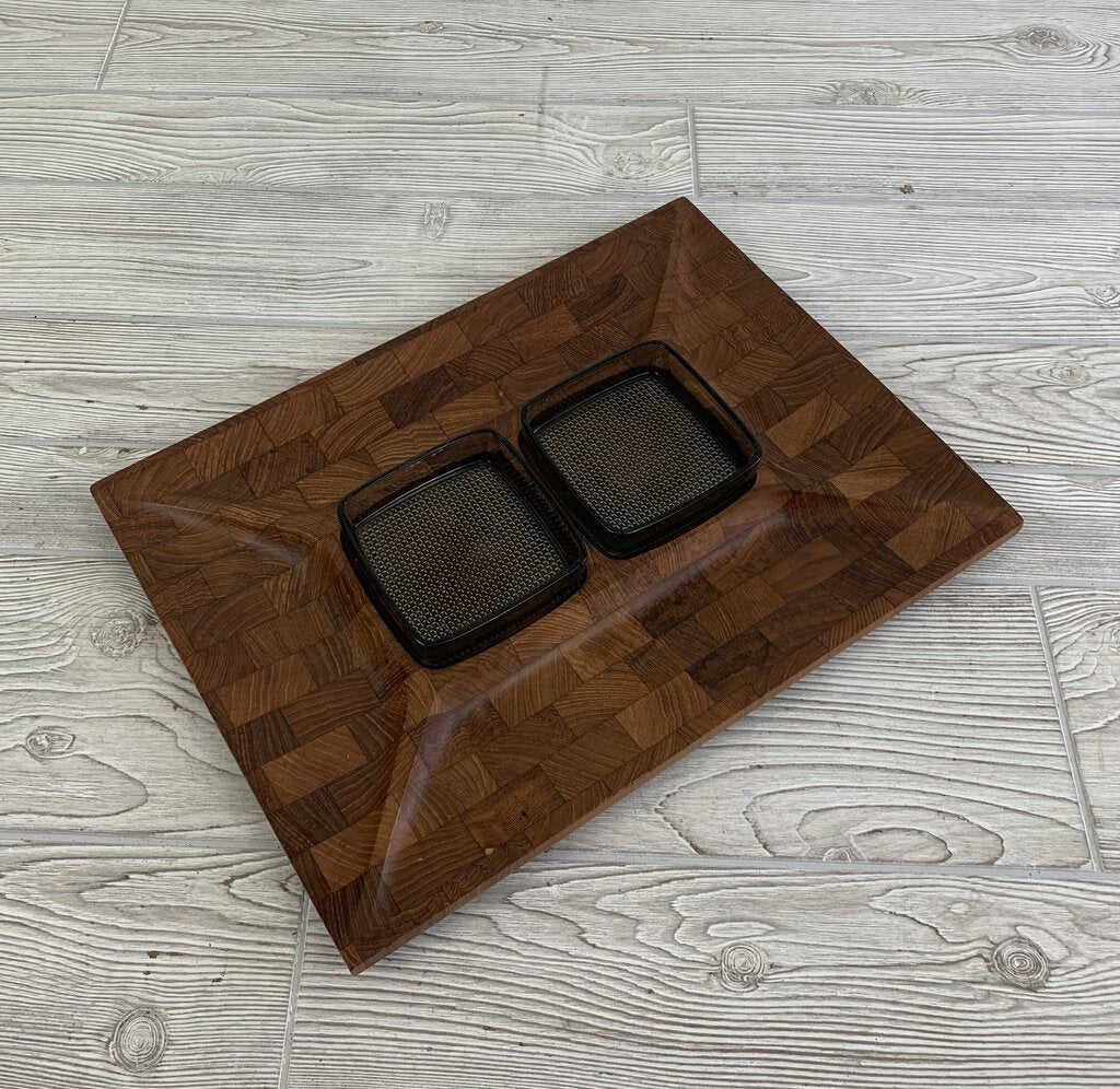 Vintage Digsmed Denmark Teakwood Sectioned Serving Tray /hg