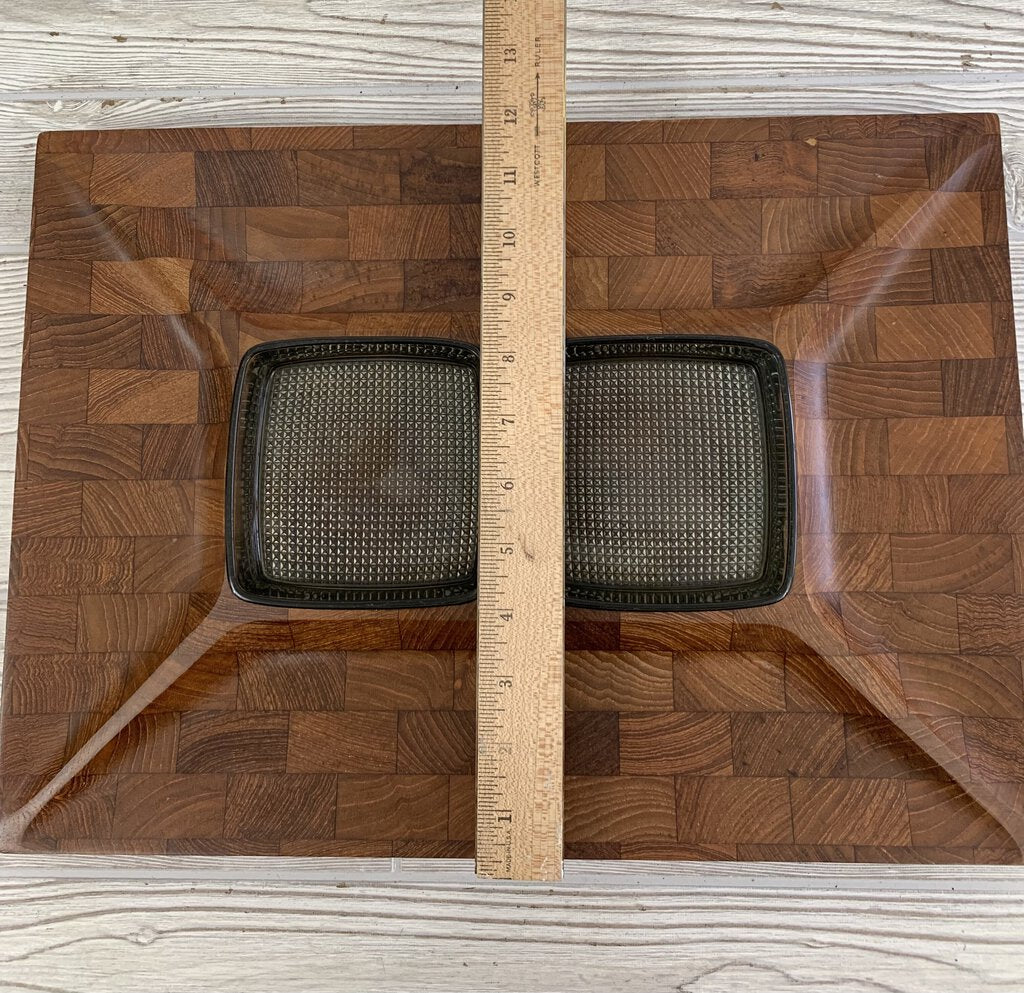 Vintage Digsmed Denmark Teakwood Sectioned Serving Tray /hg