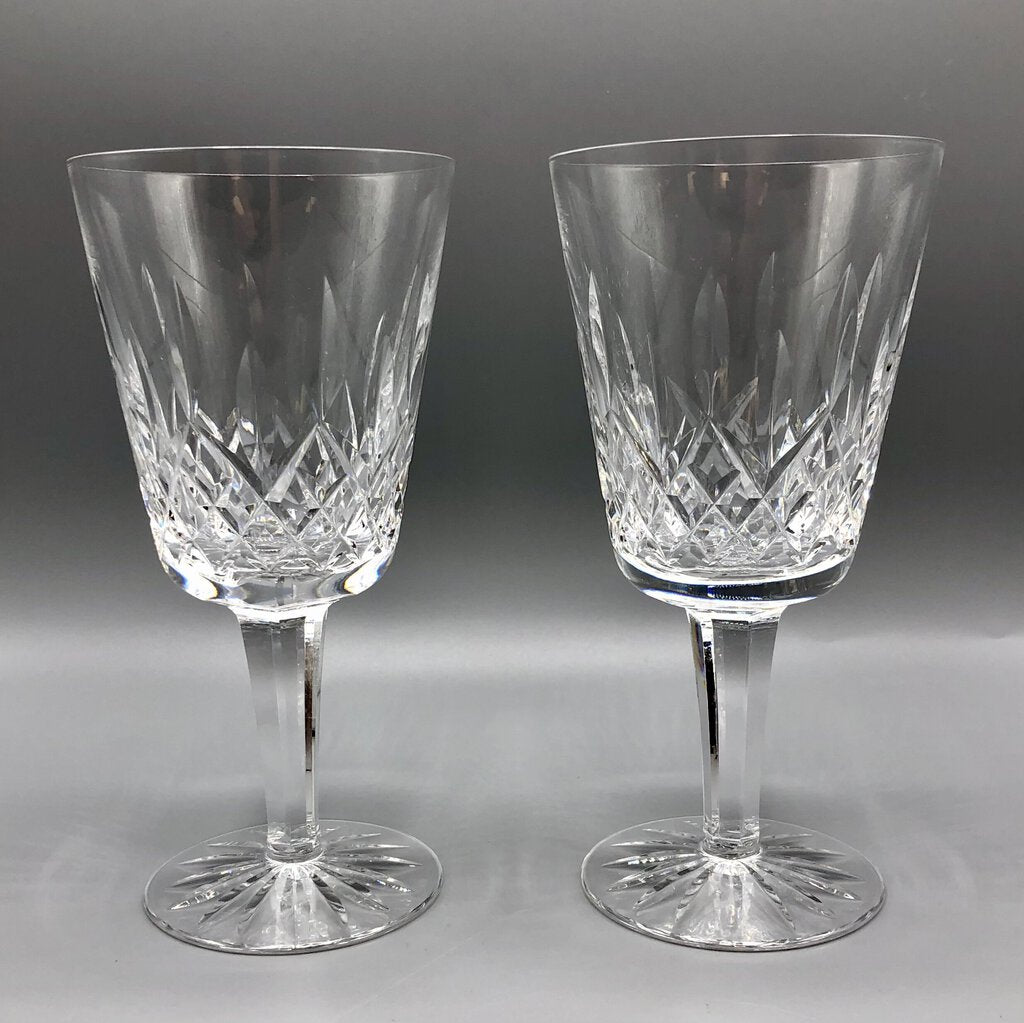 Set of 2 Waterford Lismore Crystal Wine Glasses /b