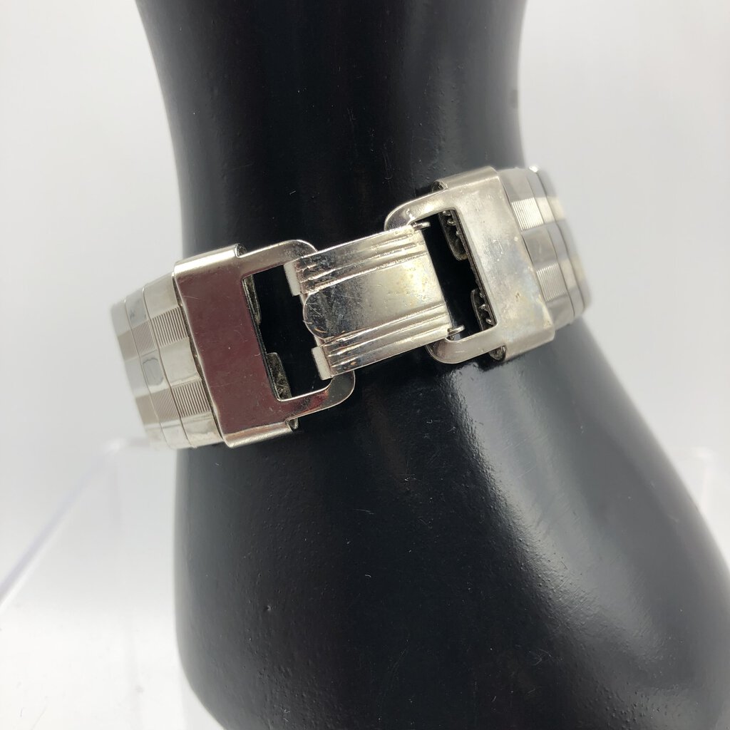 Vintage Stainless Metal Link Cuff Bracelet /b