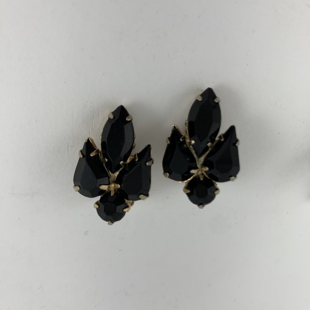 Lot of 3 Vintage Rhinestone Clip-on Earrings /hg