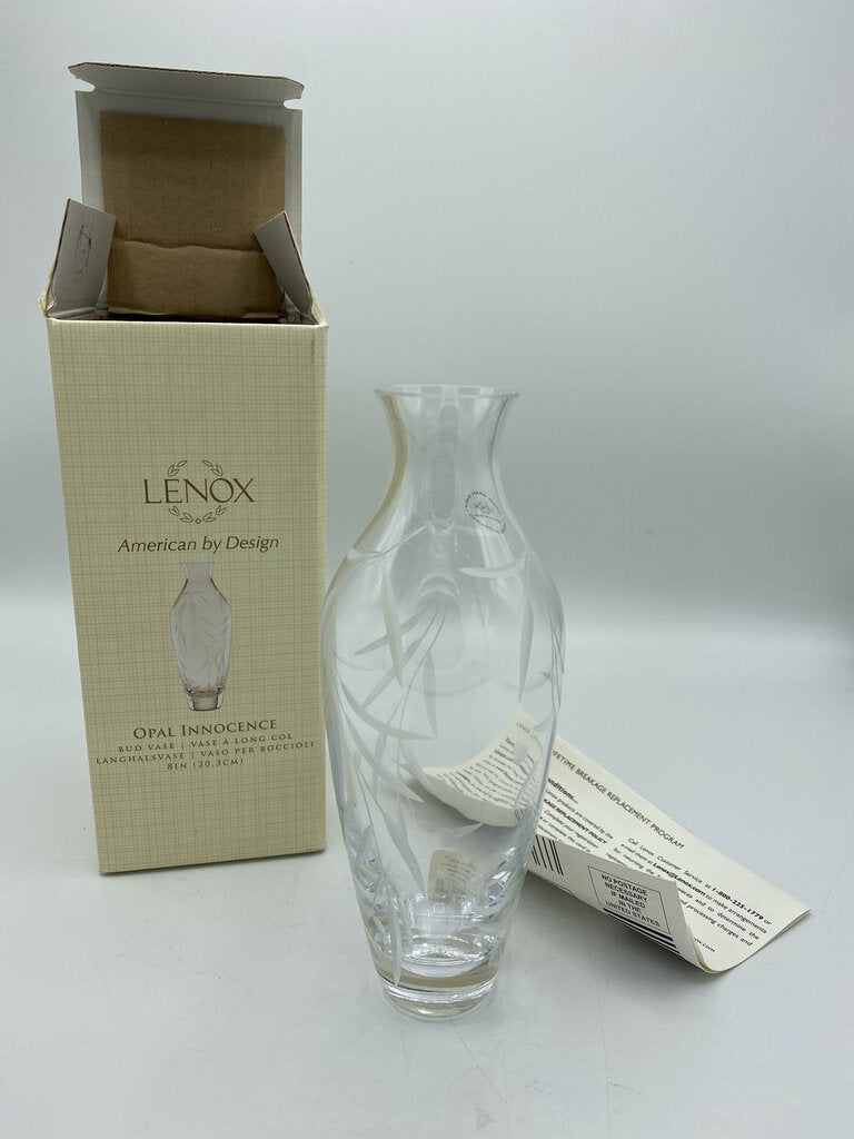 Lenox American by Design Opal Innocence 8” Crystal Bud Vase NIB /roh