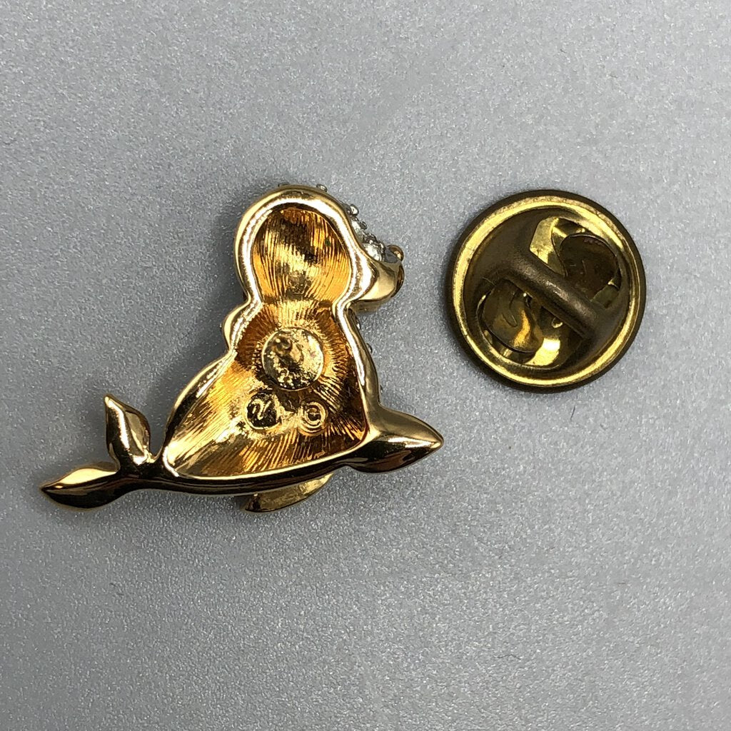 Vintage Swarovski Crystal Seal Pin/Tac /b