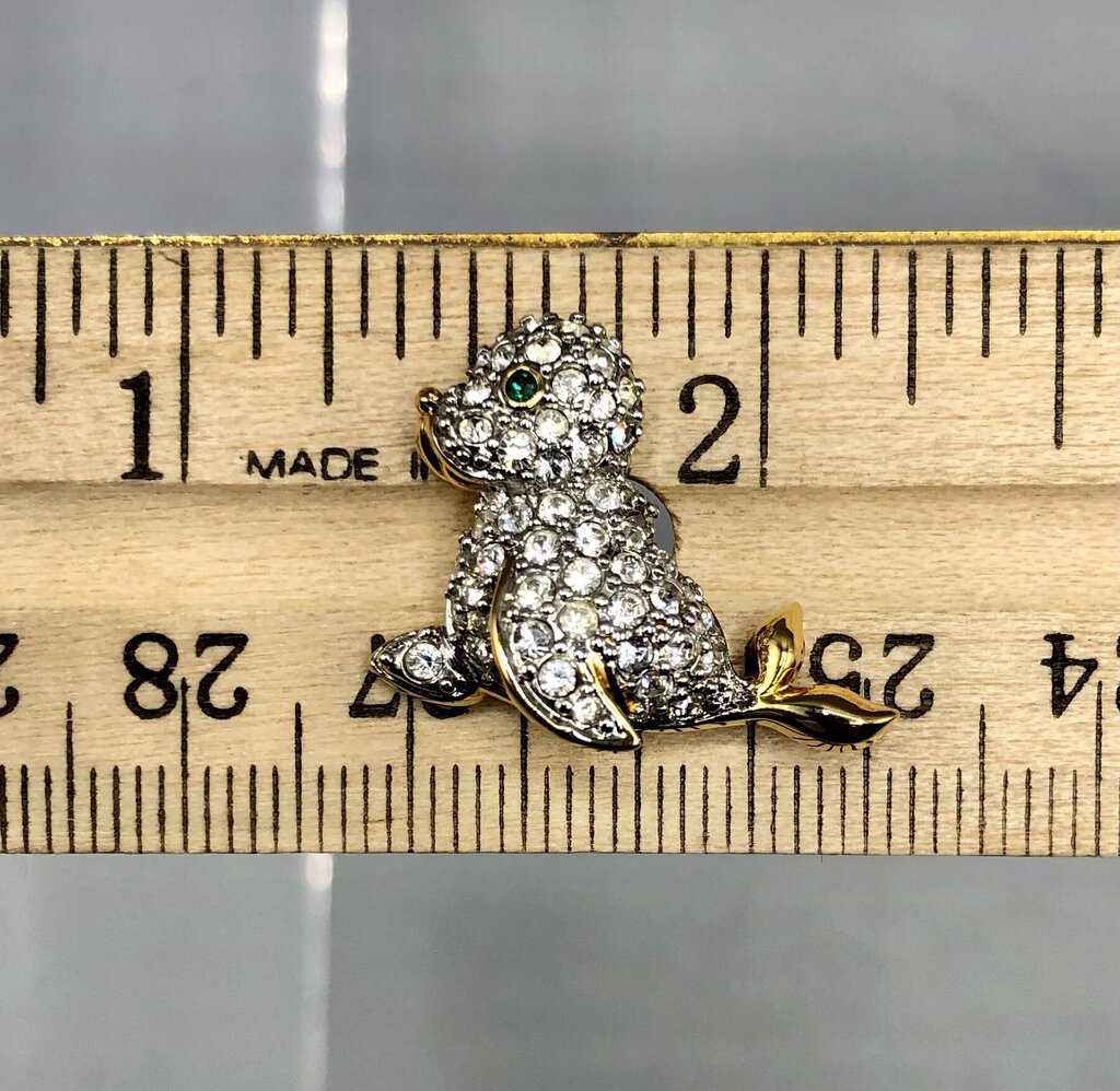 Vintage Swarovski Crystal Seal Pin/Tac /b
