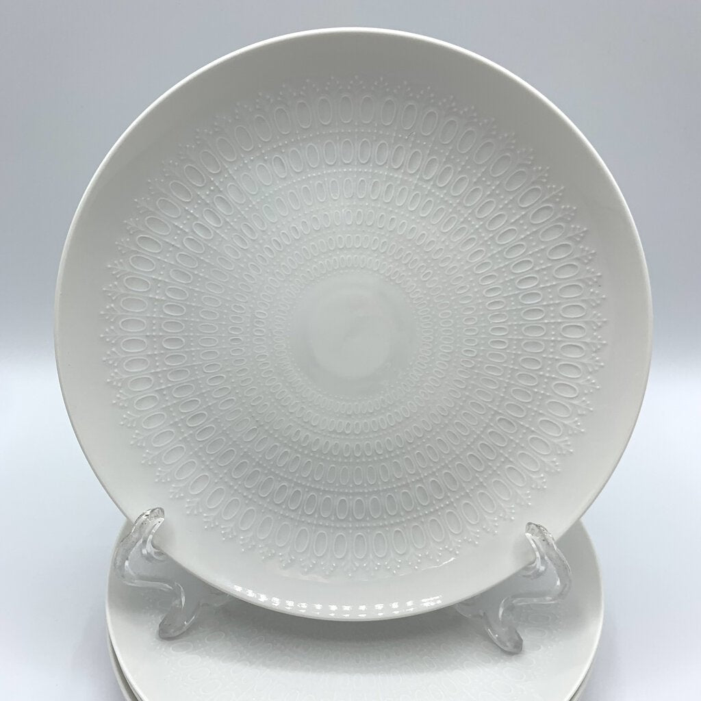 Vintage Mid-Century Bjorn Wiinblad Rosenthal “Romance White” Salad Plates Set of 5 /hg