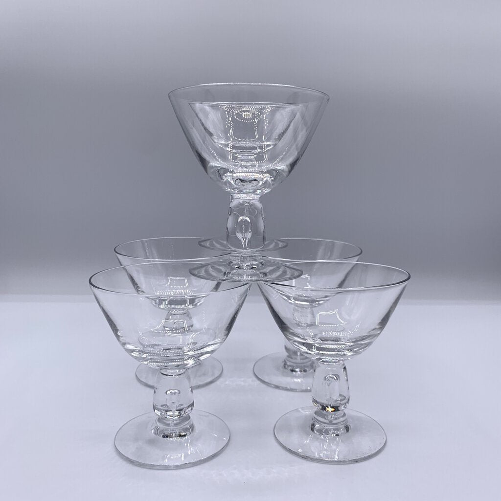 Vintage MCM Fostoria Diadem #6056 Tear Drop Bubble Liquor Cocktail Glasses Set of 6 /hge