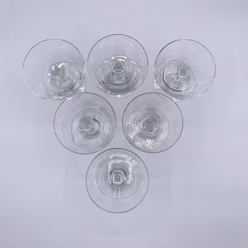 Vintage MCM Fostoria Diadem #6056 Tear Drop Bubble Liquor Cocktail Glasses Set of 6 /hge