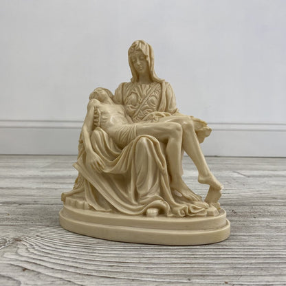 Vintage Stone Composite Pieta Sculpture; Mother of Christ Figurine /bh