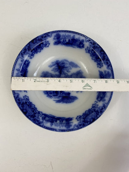 Antique Flow Blue “Shanghai” Ironstone 8 3/4” Serving Bowl England /r