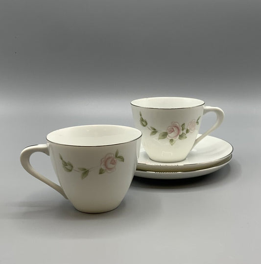 Mid-Century Style House “Tudor Rose” Cup and Saucer Set/2 /hg