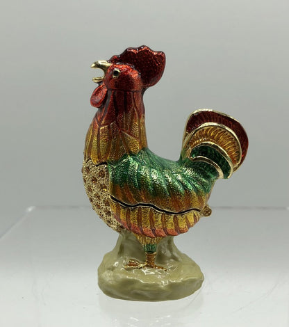 Collectible RUCINNI Hinged Rooster Trinket Box /b