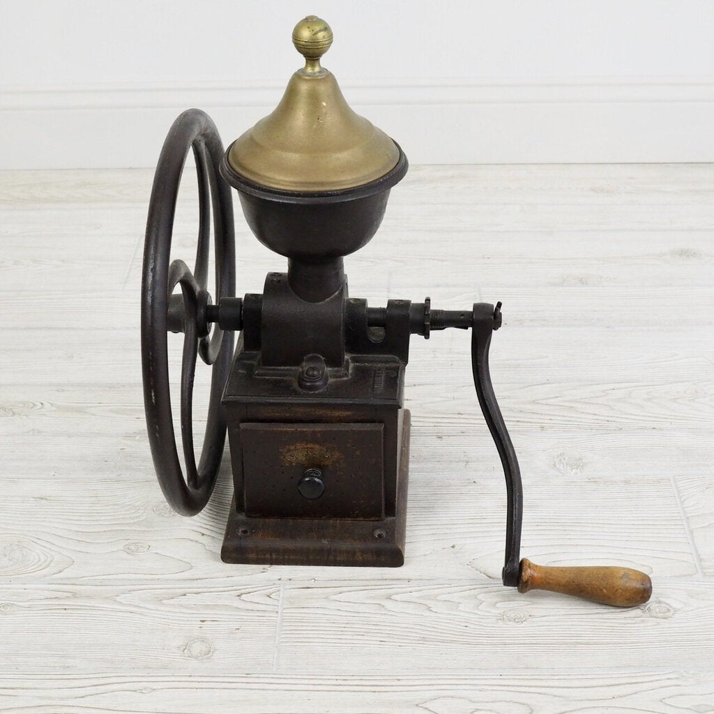 Antique Kissing & Möllmann C2 Coffee Grinder, Cast Iron, Wood, Very Rare /g