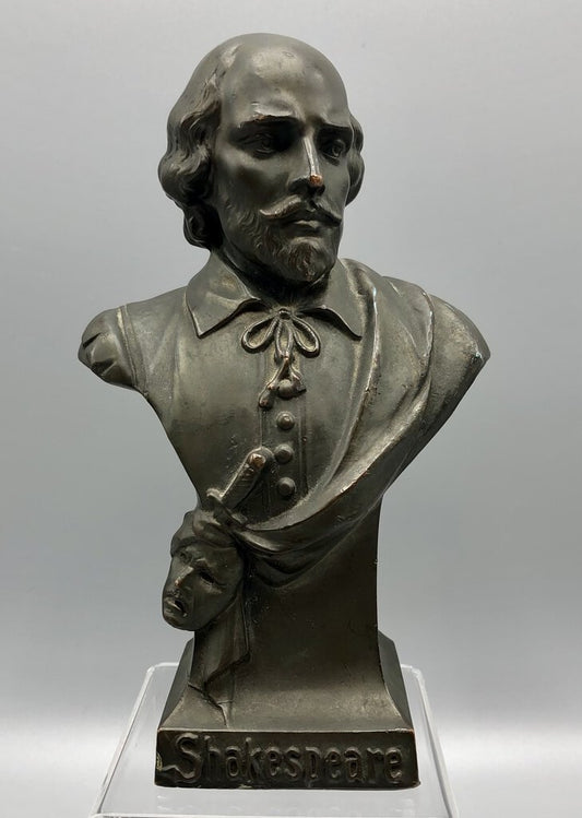 Small Cast Bronze William Shakespeare Bust Sculpture /b