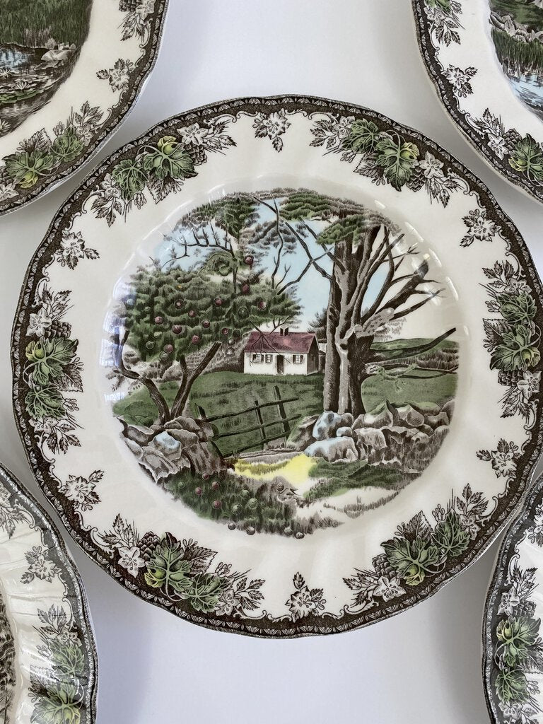 Johnson Bros. Friendly Village pattern 10.5” Dinner Plates Set of 5 Excellent! /rb