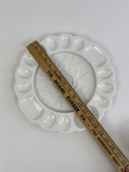 Westmoreland White Milk Glass 3 piece Canapé Tray Set /rb