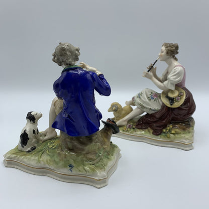 Pair of Vintage Franz Wittmer German Dresden Figurines /hg