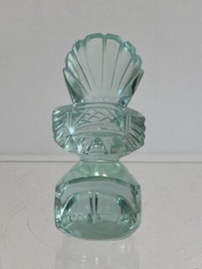 Inca Myan Finely Polished Hand Carved Green Glass Tiki Statue 4” /ro