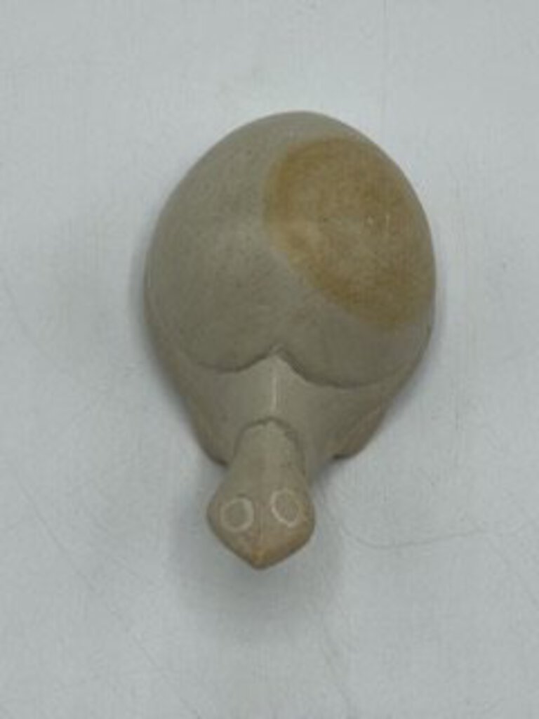 Hand Carved Soapstone Turtle Natural Stone Color /ro