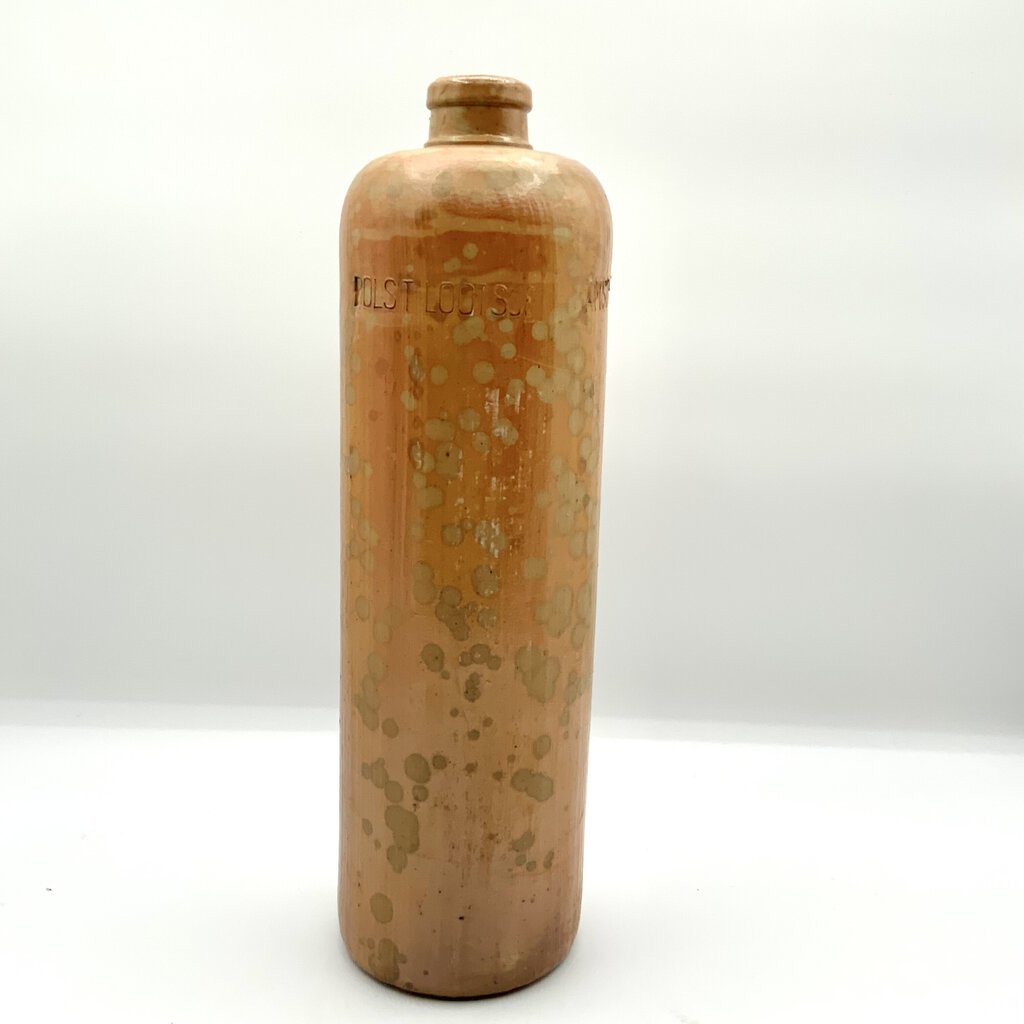 Antique Dutch Erven Lucas 1 L Stoneware Bottle /ah