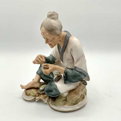 Pair of Vintage Hand Painted Napco Porcelain Asian Figurines C-4923 /ah