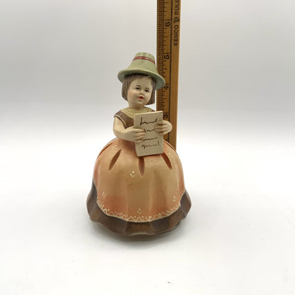 Vintage Anri Reuge Hand Carved Girl Singing Music Box /ah