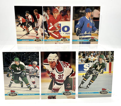 Lot of 199ea 1991 Topps Stadium Club Hockey Trading Cards and 3 Checklist Cards /ah