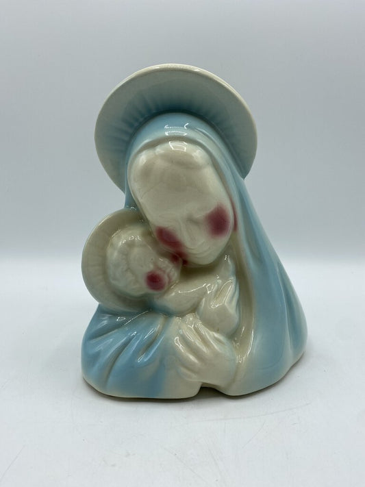Vintage Madonna & Child Ceramic Planter Mary Our Mother /ro