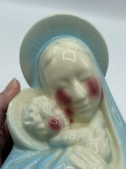 Vintage Madonna & Child Ceramic Planter Mary Our Mother /ro