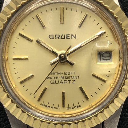 Vintage Women’s Gruen Watch Precision Quartz w/ Date /b