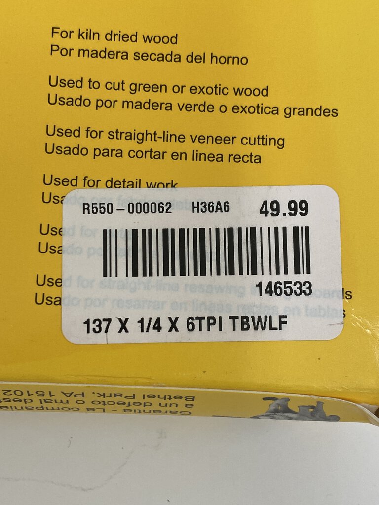 PS Wood Timber Wolf Band Saw Blade (5) /rw