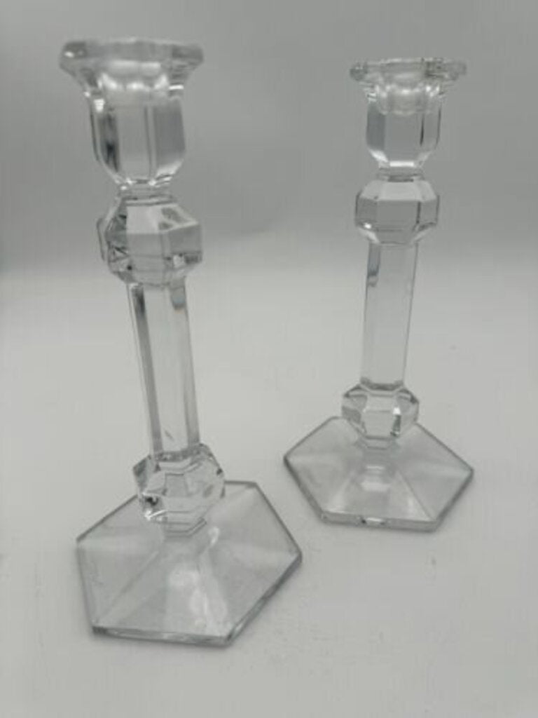 Pair Of Val Pt Lambert Crystal Candle Holders