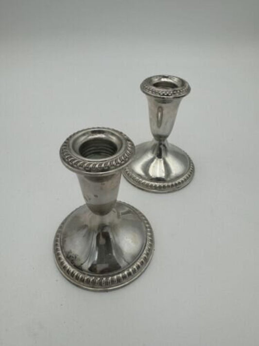 Empire Weighted Sterling Candle Holders