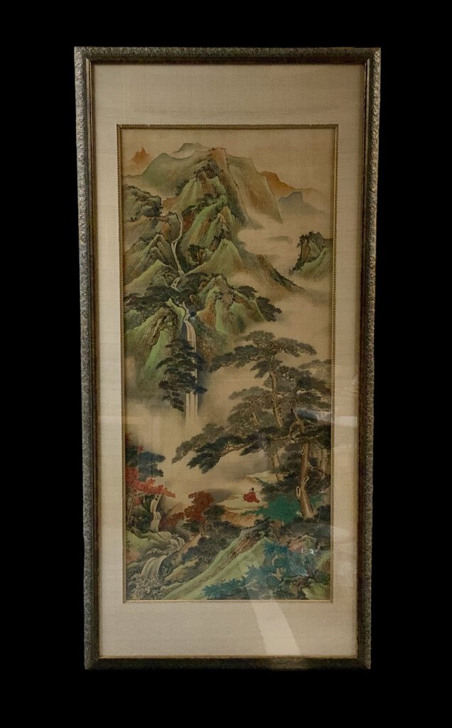 Exceptional Chinese Painted Silk Scroll ~ Custom Framed ~ Showpiece /b