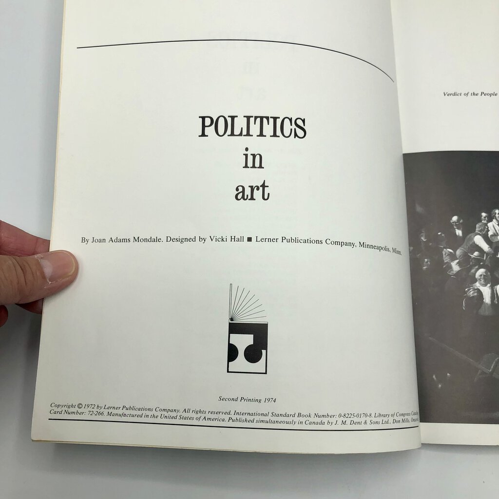 Joan Mondale “Politics in Art” Softcover Book ~ 1974 Second Printing /b