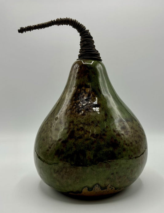 Pier 1 Ceramic Pear w/ Wire Stem /j