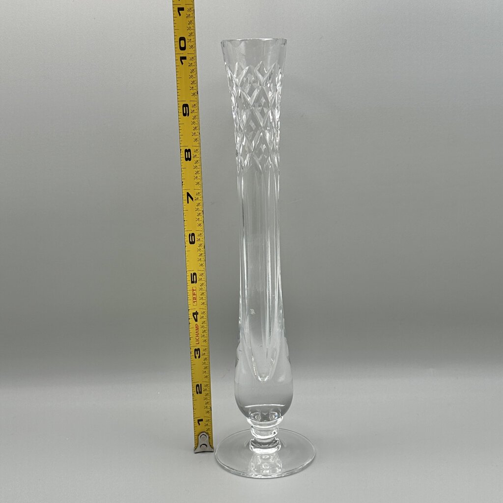 Vintage Royal Brierley Cut Crystal 10 3/8 Inch Bud/Stem Flower Vase /cb