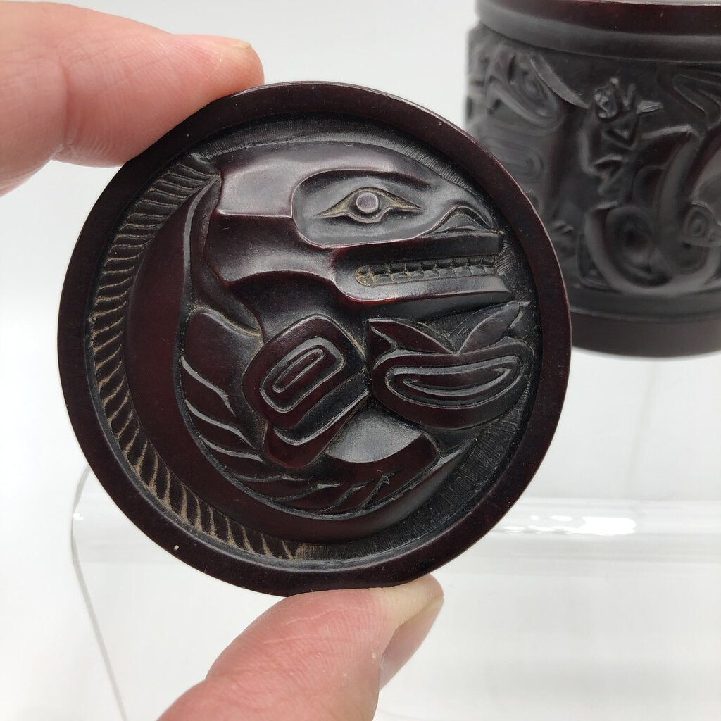 Boma Canada Carved Resin Pacific Northwest Trinket Box /b