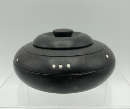 Natural Chinese Inkstone w/ Bone Inlay & Lid /b