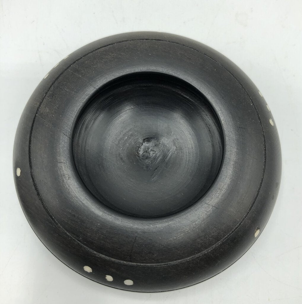 Natural Chinese Inkstone w/ Bone Inlay & Lid /b