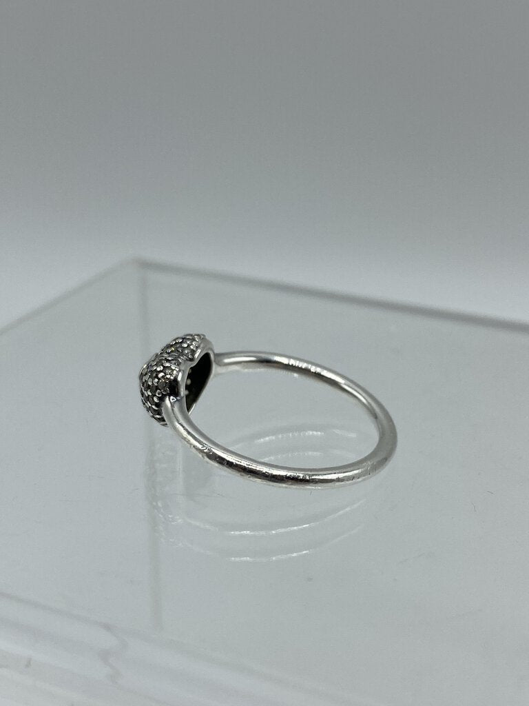 Pandora Halo Band .925 Sterling Ring Raise Heart CZ Setting SZ 7 in box /ro