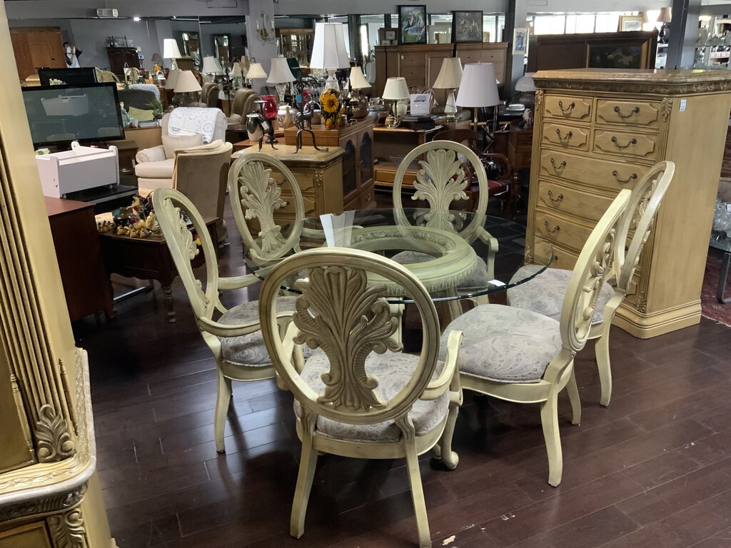 Glass Top Dining Table Set