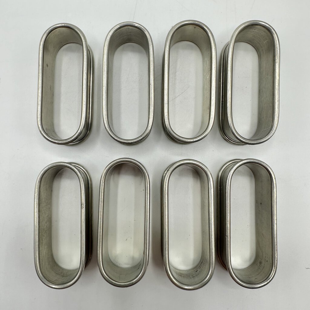 Set of 8 Vintage International Pewter Oval Napkin Bands w/Boxes /cb