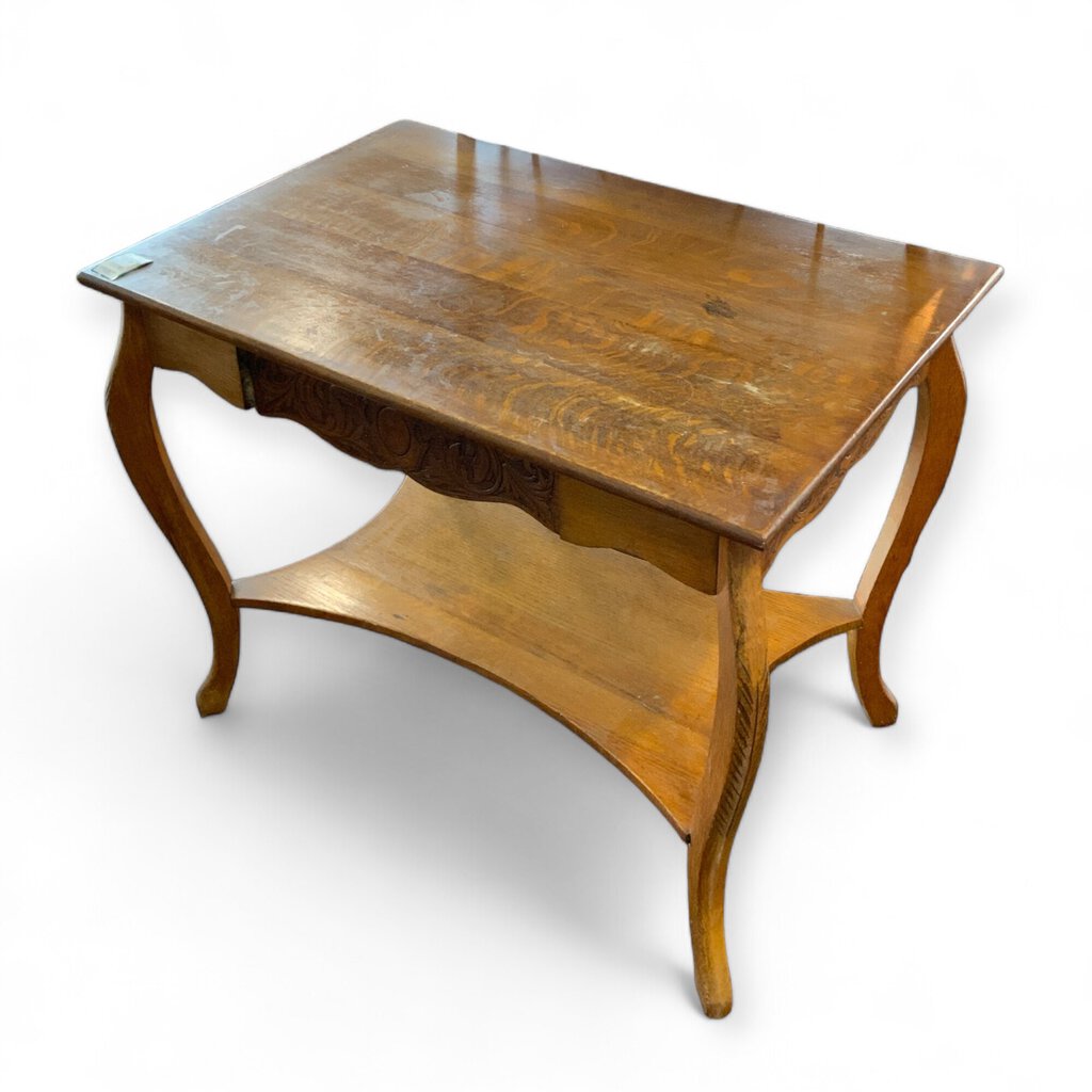 Mid 1800s Solid Oak Parlor Table