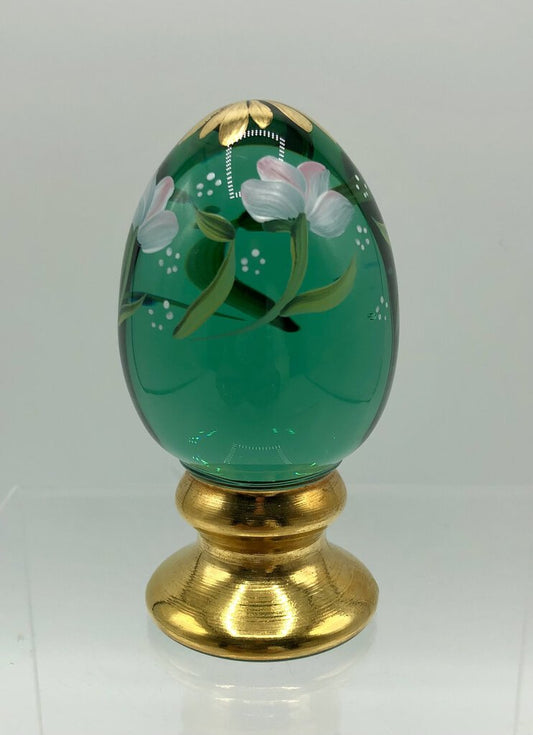 Fenton Limited Edition Green Glass Egg 1971/#2500 /b